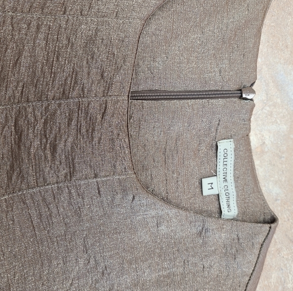 Metallic Gold Sleeveless Dress. Collective Clothing. Size M. - Picture 5 of 6